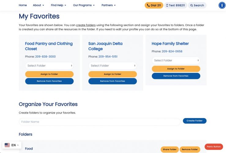 Save local human resources to your for your 211 website users